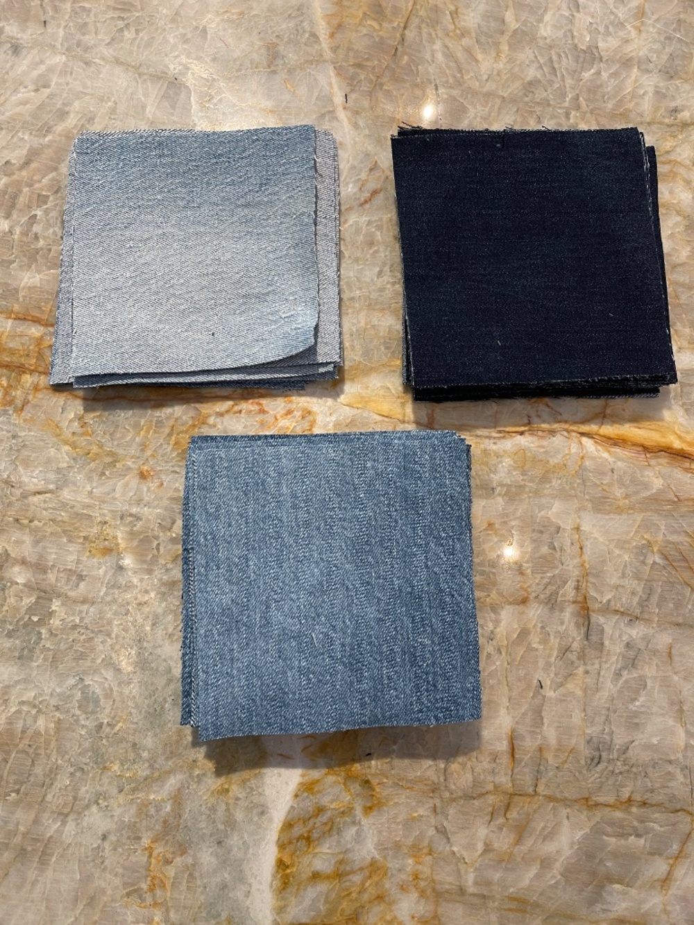 5" Inch Quilt Squares 64 Count Denim Sustainable Repurposed
